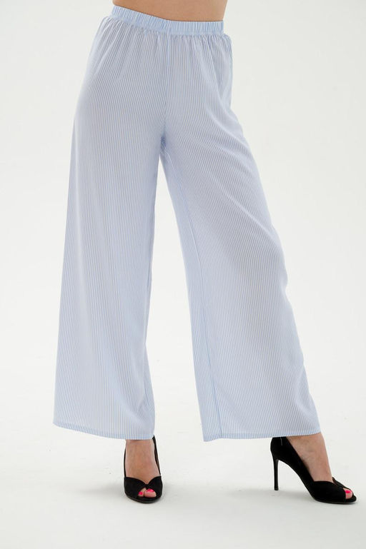 Брюки палаццо из штапеля Диана голубая полоса - Амадэль фото 2