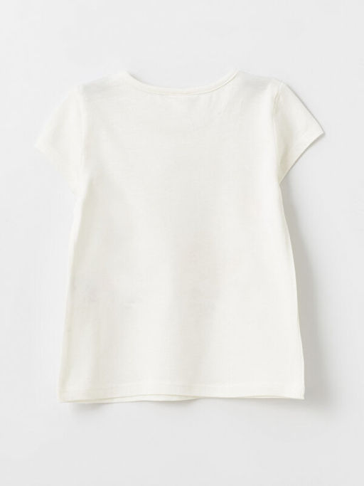 Bisiklet Yaka Bask?l? K?sa Kollu K?z Bebek Ti??rt - Waikiki фото 3