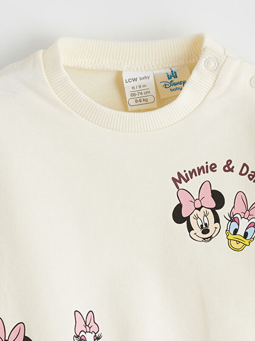Minnie Mouse Bask?l? K?z Bebek Sweatshirt ve Pantolon