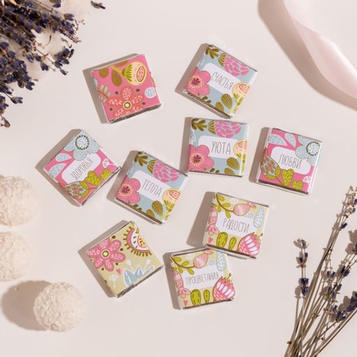 Набор 9 шоколадок Со светлой пасхой (розовые цветы на светло-зеленом) - 8 чудо фото 3