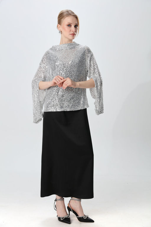 Костюм NIKVA н1013-2 серебро и чёрный  фото 6