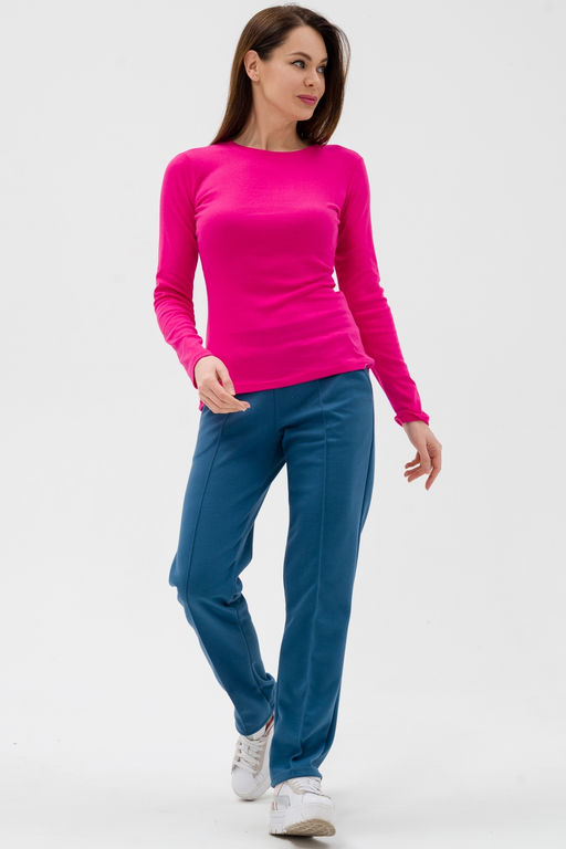 Лонгслив женский из рибаны малина - Амадэль фото 12