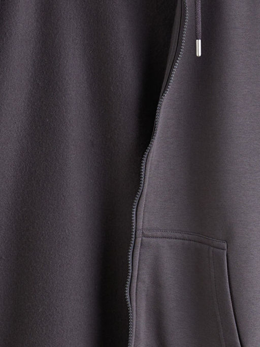 Kap??onlu Uzun Kollu Erkek Fermuarl? Sweatshirt