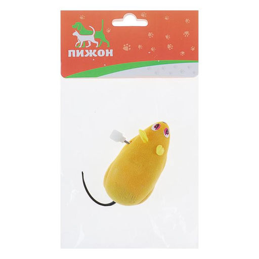 Мышь заводная, 7 см, жёлтая - Пижон фото 6