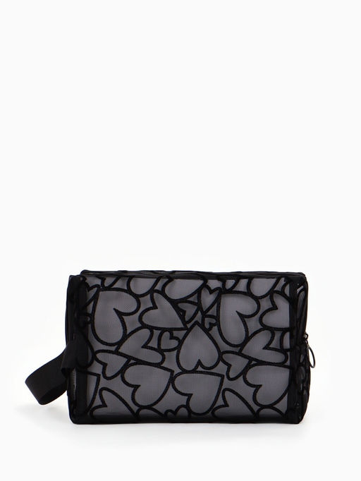 Косметичка дор Сердца 21*9,5*13, отд на молнии, черный