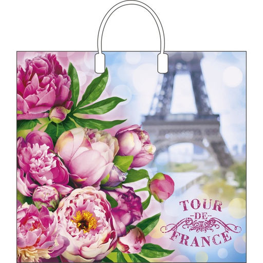 Цена за 10 шт. Пакет «Тур-де-франс», полиэтиленовый с пластиковой ручкой, 90 мкм 38×35 см