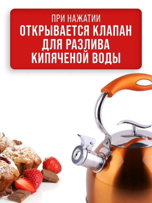 30961 Чайник 2,5 л со свистком нерж MB (х12) - Mayer&boch фото 10