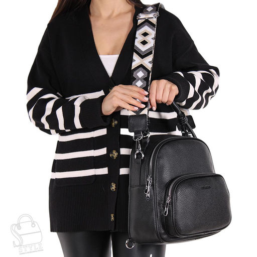 Рюкзак женский 670070-1 black  Velina fabbaino-Safenta/30 в Новосибирске