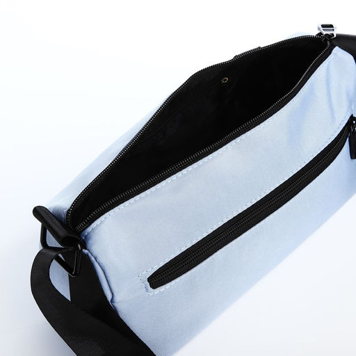 Сумка молодёжная на молнии, 29×11×15 см, голубая