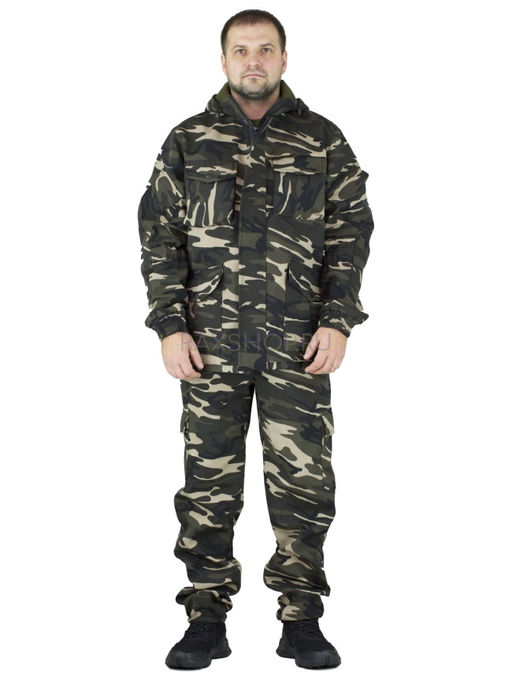 Удлиненный утепленный демисезонный костюм Forest trail D.Multicam для активного отдыха (горка на флисе) - Rax фото 4