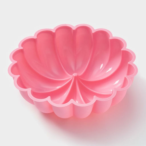 Форма для выпечки Доляна «Сердца», силикон, 24.5×24.5×8 см, розовая