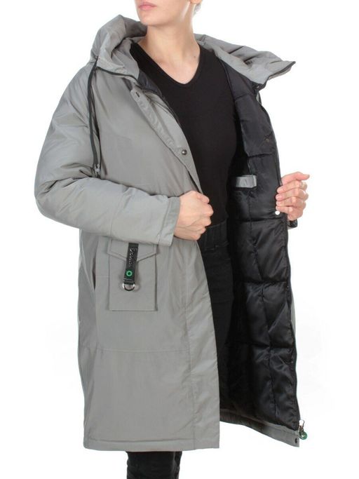 21-975 GREY Пальто зимнее женское AIKESDFRS (200 гр. холлофайбера) - Fashion фото 8