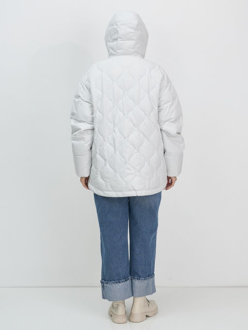 Куртка женская демисезонная с капюшоном серого цвета 1140Sr - Mtforce фото 6