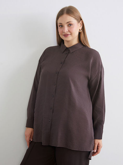 Oversize Modal Kar???ml? Kad?n G?mlek Tunik