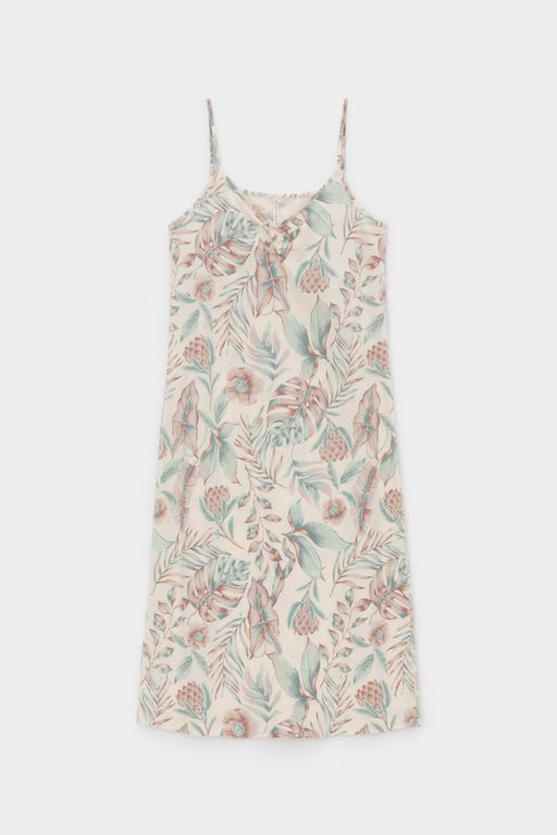 Е 10008/айвори,акварельные тропики сорочка ночная жен