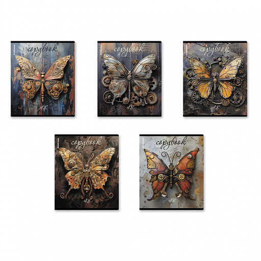 Цена за 5 шт. Тетрадь общая ученическая ErichKrause Iron Wings, 48 листов, клетка, металлизированная ламинация+твин-лак_MIX-PACK  фото 2