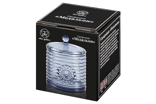 Сахарница 300 мл 8,5*8,5*12 см Медальон синий, стекло - Elan gallery фото 8