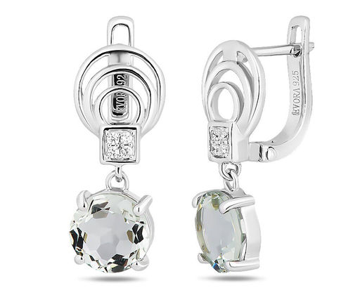 Серьги, зеленый аметист, Феерия