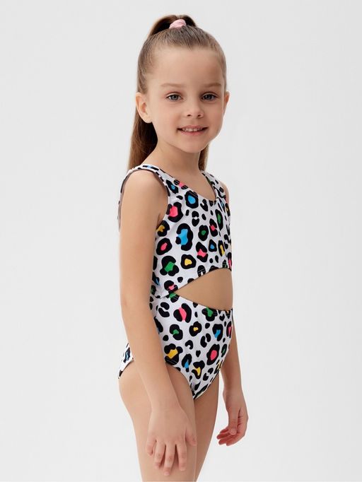 Купальник для девочки слитный KAFTAN «Леопард», белый, размер 36 (134-140 см)