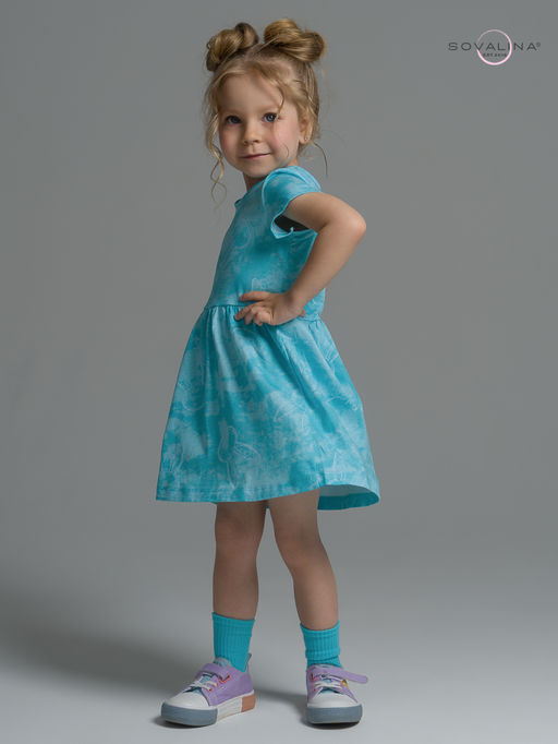 Платье Лето зайцы варенка бирюза - Sovalina фото 3