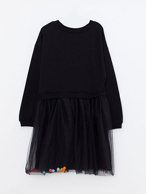 Bisiklet Yaka Bask?l? Uzun Kollu K?z ?ocuk Elbise - Waikiki фото 2