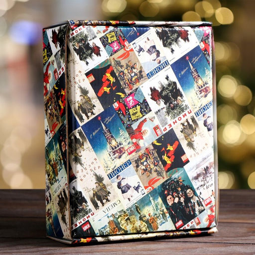 Цена за 5 шт. Коробка подарочная, крышка-дно, с окном Новогодняя афиша, 18 х 15 х 5 см - UPAK LAND фото 2