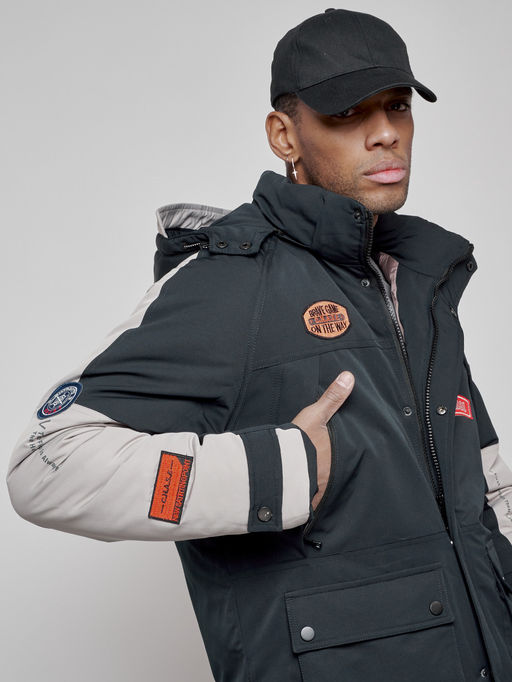 Куртка мужская зимняя с капюшоном молодежная темно-синего цвета 88906TS - Mtforce фото 12