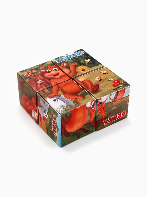 Цена за 2 шт. Кубики «Лесные животные», по методике Монтессори, 4 шт., 3+