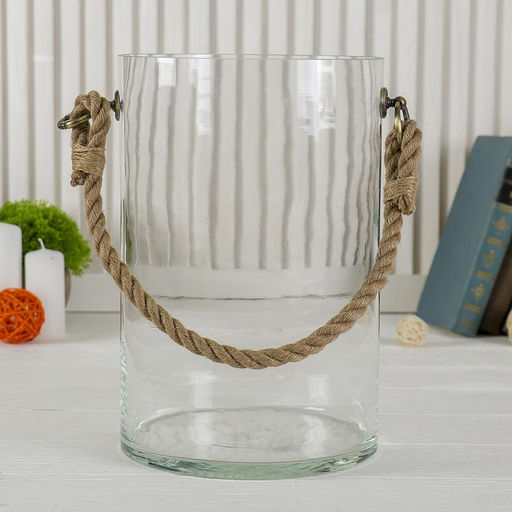 Ваза «Трубка 200», с ручкой, 8 л, 19×30 см, стекло, прозрачная