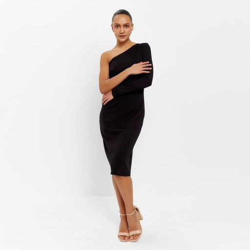 Платье женское миди MINAKU: PartyDress, чёрное, размер 40