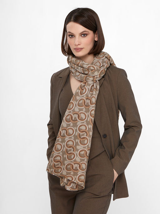 Большой, мягкий, тонкий и очень нежный двусторонний палантин с рисунком - Tantino фото 16