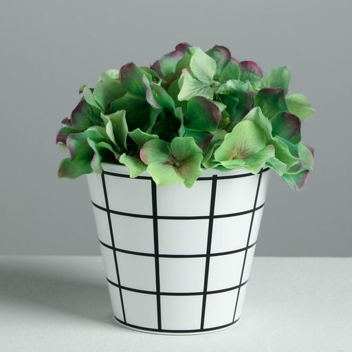 Цена за 2 шт. Кашпо для цветов «Черно-белая клетка», 0.8 л, 11×12 см