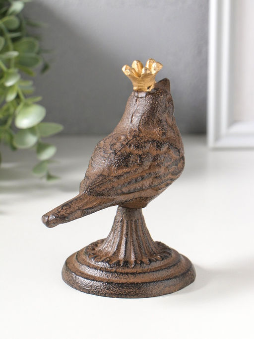 Сувенир чугун "Птица в короне" патина 11х8х13 см