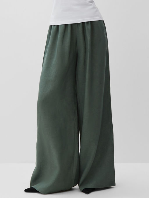 Брюки женские oversize MINAKU: MINAKU: Safari цвет зеленый, размер 50