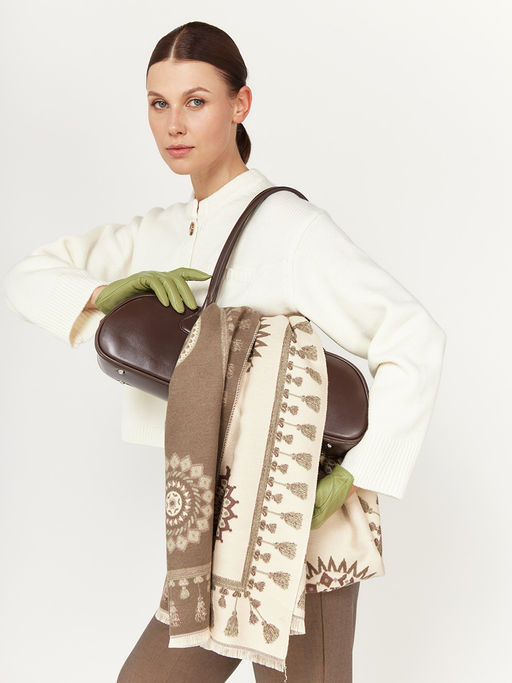 в составе ШЕРСТЬ и КАШЕМИР Большой, мягкий, теплый двусторонний палантин - Tantino фото 6