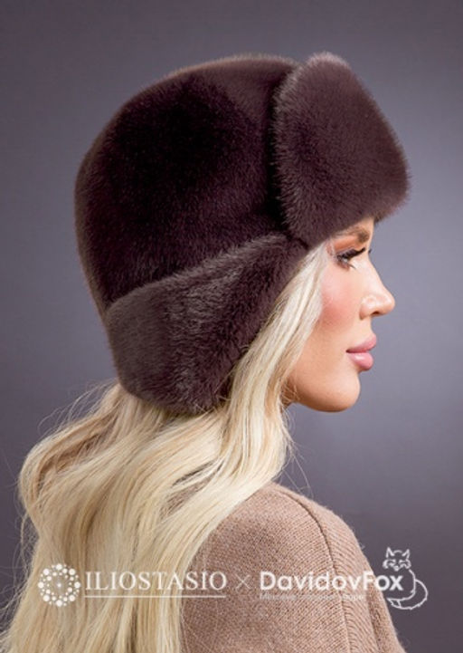 Шапка Ушанка экомех браун