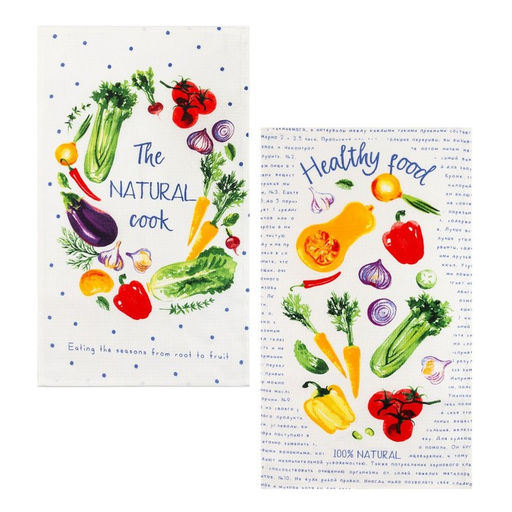 Набор кухонных полотенец Доляна The natural cook, 35х60см-2шт, 100% хлопок  фото 3