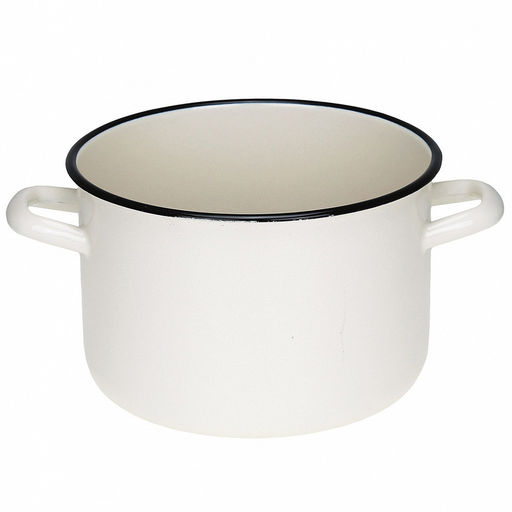 Жемчужная Кастрюля эмалированная 4,3л, форма цилиндрическая, металлическая крышка (Россия) - Домашняя мода фото 2