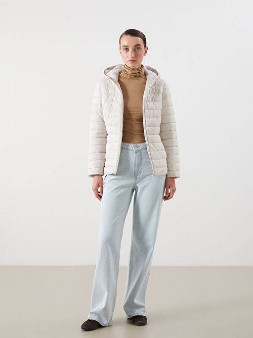 Kad?n Kap??onlu D?z ?i?me Mont