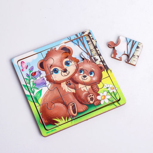 Пазл Медведица и медвежонок, 9 деталей - Лесная мастерская фото 3