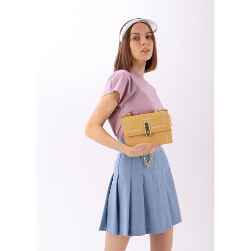 Сумка-мессенджер на застёжке, цвет жёлтый - Simaland фото 4