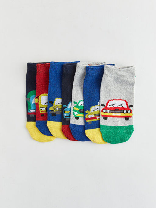 Desenli Erkek ?ocuk Patik ?orap 7li