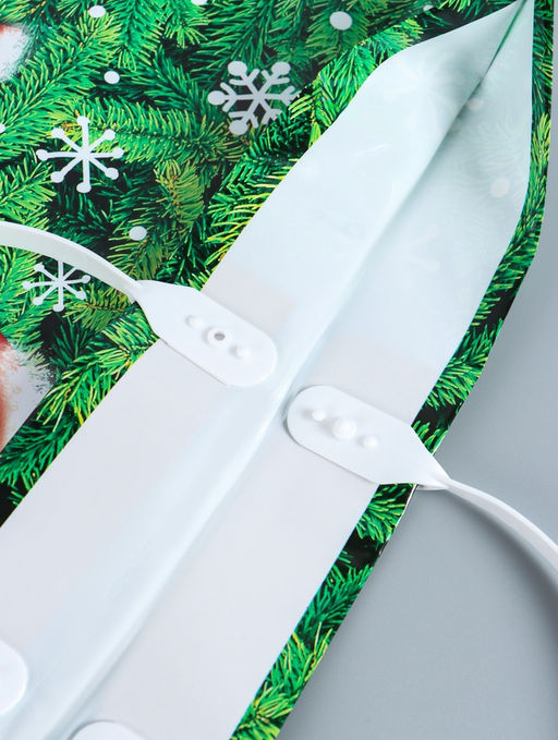 Цена за 10 шт. Пакет подарочный новогодний «Поздравление», полиэтиленовый с пластиковой ручкой, 40×44 см