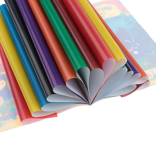 Бумага цветная А4, 16 листов, 8 цветов Подводный мир, мелованная, на скобе - Calligrata фото 2