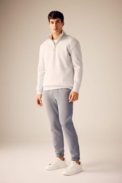 Толстовка Comfort Fit на молнии с воротником-стойкой - Defacto фото 2