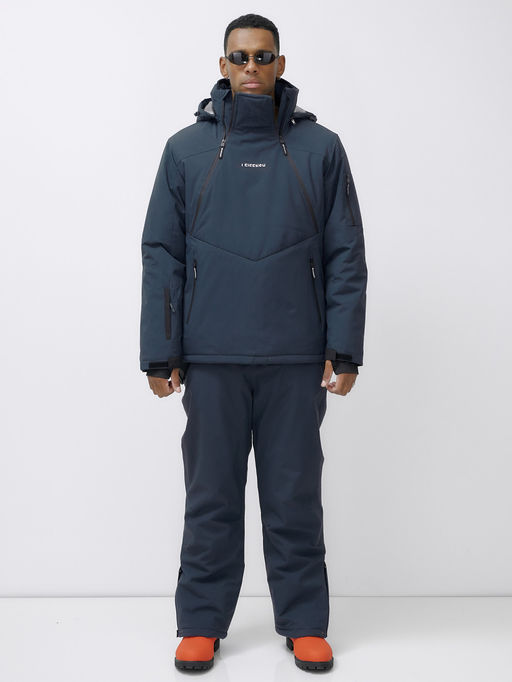 Горнолыжный костюм анорак мужской зимний темно-серого цвета 389TC - Leifensh фото 7