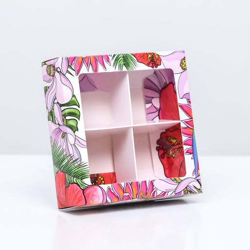 Цена за 2 шт. Коробка для 4 конфеты, Ты лучшая 12.6?12.6?3.5 см