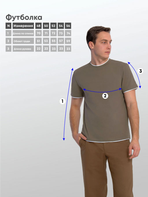 Арт. 67115/2 Футболка мужская 48-56 (5 шт) Цвет:полынь - Идеал фото 7