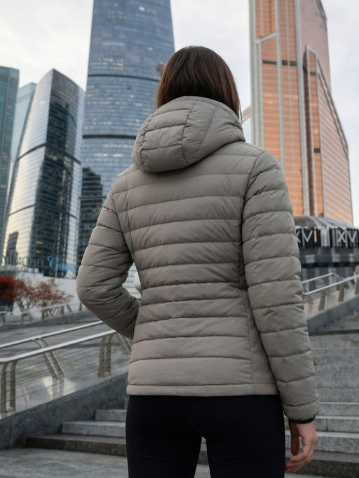 Куртка женская гибридная стёганая с капюшоном с графеновой подкладкой синего цвета 9622_1S - Valianly фото 77