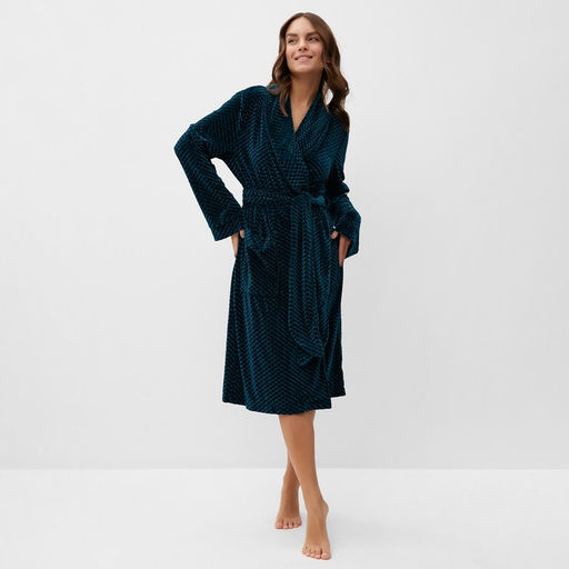 Халат домашний женский KAFTAN «Бархат», размер 48, зелёный